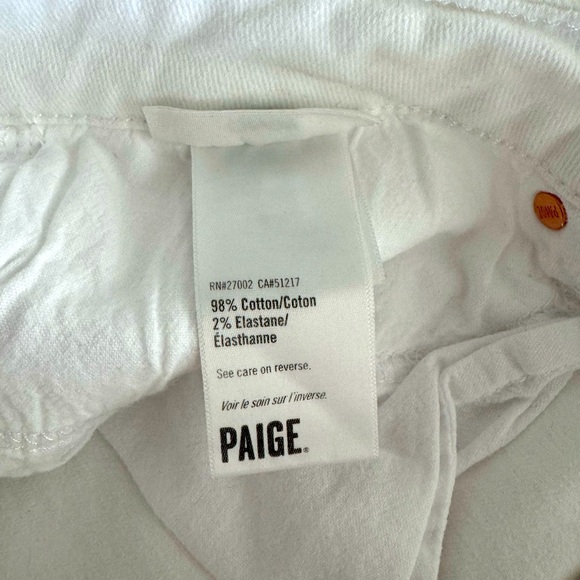 Anthropologie Paige Cindy High Rise Straight Leg Jeans White Noise Wash Size 33 - Picture 13 of 15